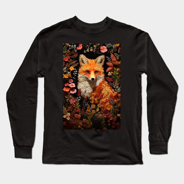 Fox in the Garden Long Sleeve T-Shirt by Mistywisp